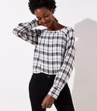 Loft Plaid Raglan Blouse