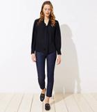 Loft Pull On Skinny Jeans In Rinse Wash