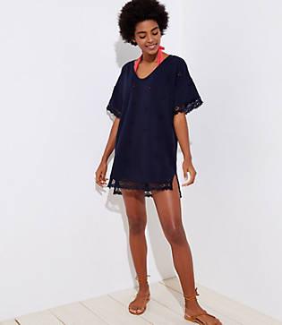Loft Beach Eyelet French Terry Coverup