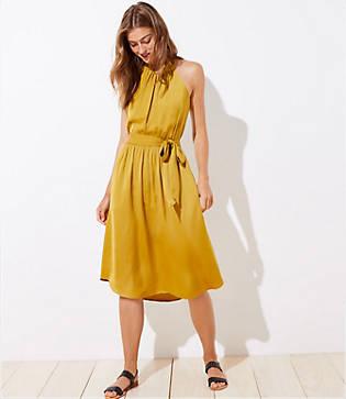 Loft Ruffle Halter Dress