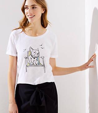 Loft Beach Vacationing Frenchie Tee