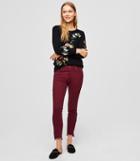 Loft Modern Step Hem Skinny Jeans In French Burgundy