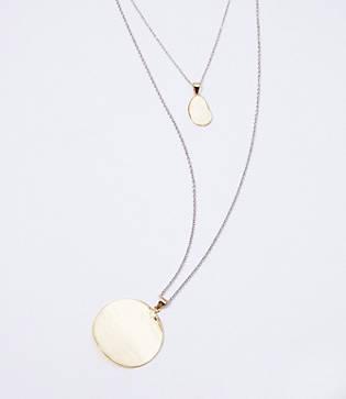 Loft Layered Hammered Pendant Necklace