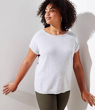 Loft Plus Striped Knot Back Sweater