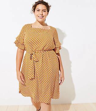 Loft Plus Petal Dot Bell Cuff Dress