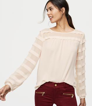 Loft Tiered Sleeve Blouse
