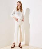 Loft Modern Double Frayed Wide Leg Jeans In Bone