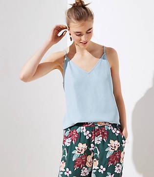 Loft Chambray Bar Back Strappy Cami