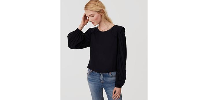 Loft Pleated Sleeve Blouse