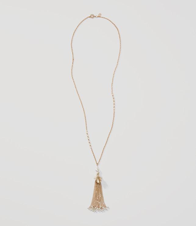Loft Pearlized Tassel Necklace
