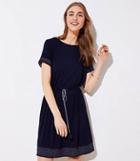 Loft Rope Tie Flare Dress
