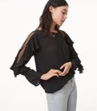Loft Dot Ruffle Sleeve Blouse