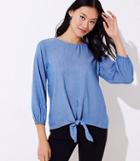 Loft Chambray Tie Hem Top