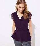 Loft Lace Cap Sleeve Wrap Top