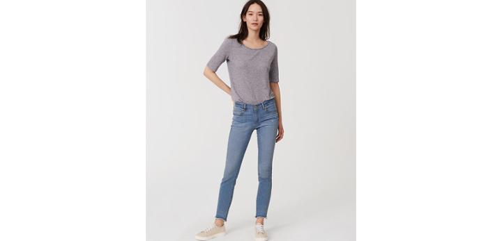 Loft Modern Skinny Ankle Jeans In Light Enzyme Wash