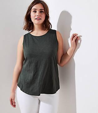 Loft Plus Vintage Soft Smocked Racerback Tank