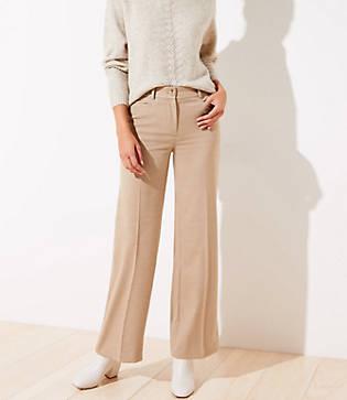 Loft Brushed Flannel High Waist Wide Leg Trousers