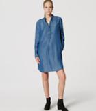 Loft Chambray Ruffle Shirtdress