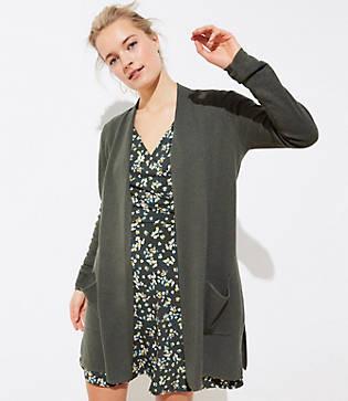 Loft Linen Blend Pocket Duster Sweater