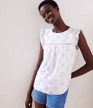 Loft Eyelet Back Keyhole Flutter Shell