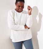 Loft Plus Lace Textured Keyhole Back Top