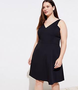 Loft Plus V-neck Flare Dress