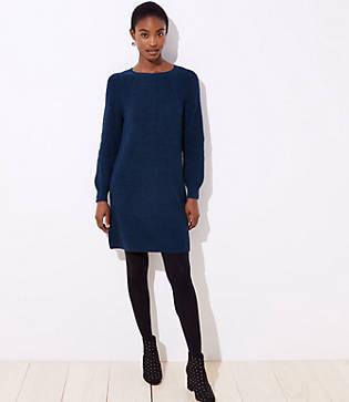 Loft Ribbed Tie Back Sweater Dress