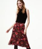 Loft Floral Ruffle Skirt