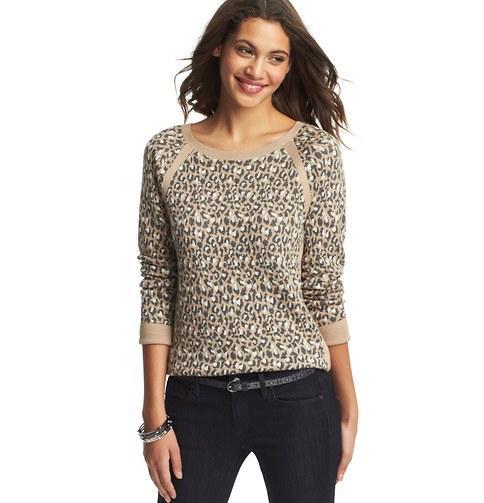 Loft Jacquard Animal Print Sweater