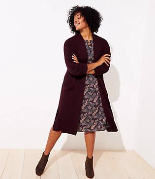 Loft Plus Pocket Open Duster Sweater