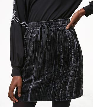 Loft Crushed Velvet Drawstring Skirt