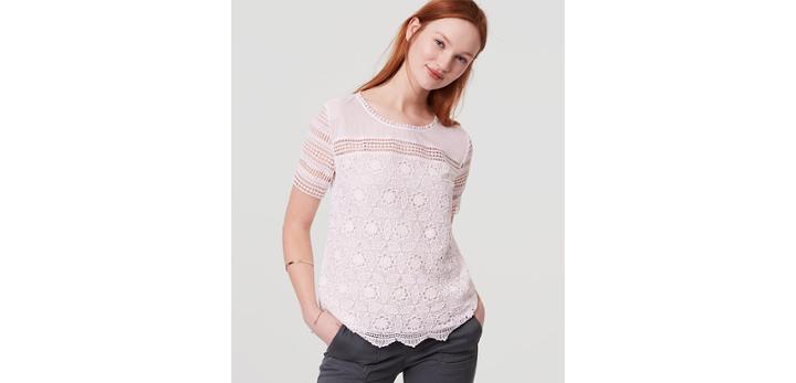 Loft Daisy Chain Lace Tee