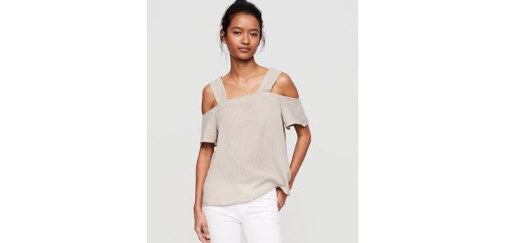 Loft Lou & Grey Striped Off-the-shoulder Tank