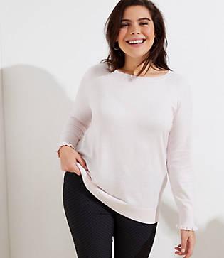 Loft Plus Ruffle Cuff Raglan Sweater