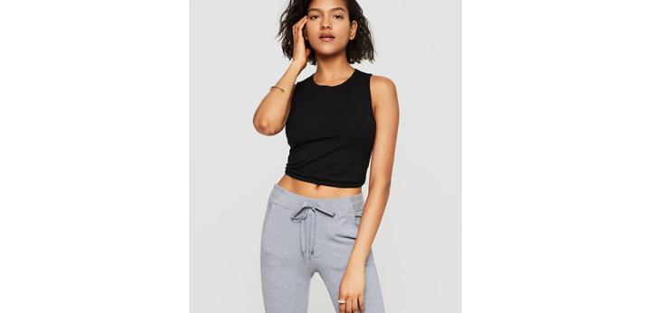 Loft Lou & Grey Sueded Jersey Crop Top