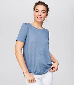 Loft Linen Puff Sleeve Tee