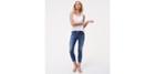 Loft Modern Frayed Skinny Ankle Jeans In Bright Mid Indigo Wash