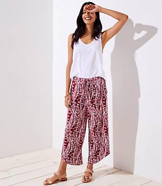 Loft Beach Geo Leaf Drawstring Pants