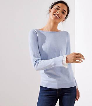 Loft Pleated Bell Cuff Sweater