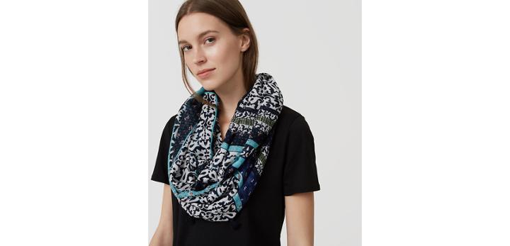 Loft Floral Mosaic Infinity Scarf