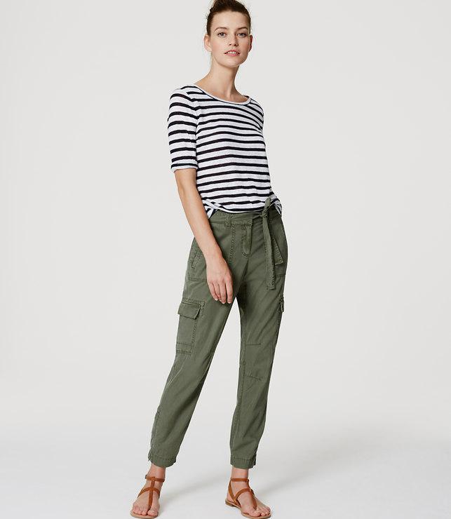 Loft Tie Waist Cargo Pants