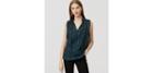 Loft Shimmer Stripe Tie Neck Shell