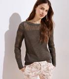Loft Striped Mixed Knit Sweater