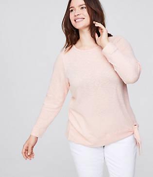 Loft Plus Striped Tie Hem Tee