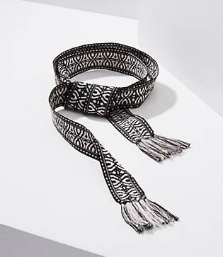 Loft Mosaic Fringe Tie Belt