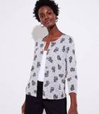 Loft Feather Paisley 3/4 Sleeve Signature Cardigan
