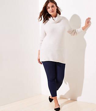 Loft Plus Denim Leggings In Dark Rinse Wash