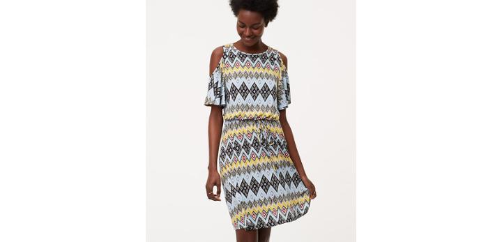 Loft Boho Cold Shoulder Dress