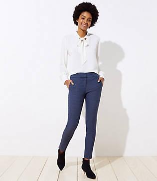 Loft Skinny Ankle Pants In Check In Marisa Fit