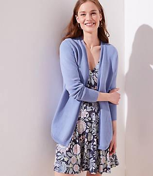 Loft Sustainable Shirttail Open Cardigan